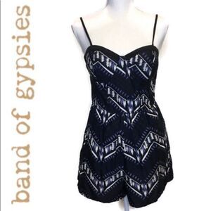 Band of Gypsies Structured Romper Blue Small‎